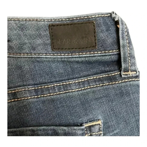 Dear John Straight Light Distressed Raw Hem Blue Denim Jeans Women’s Size 28 - Picture 10 of 16